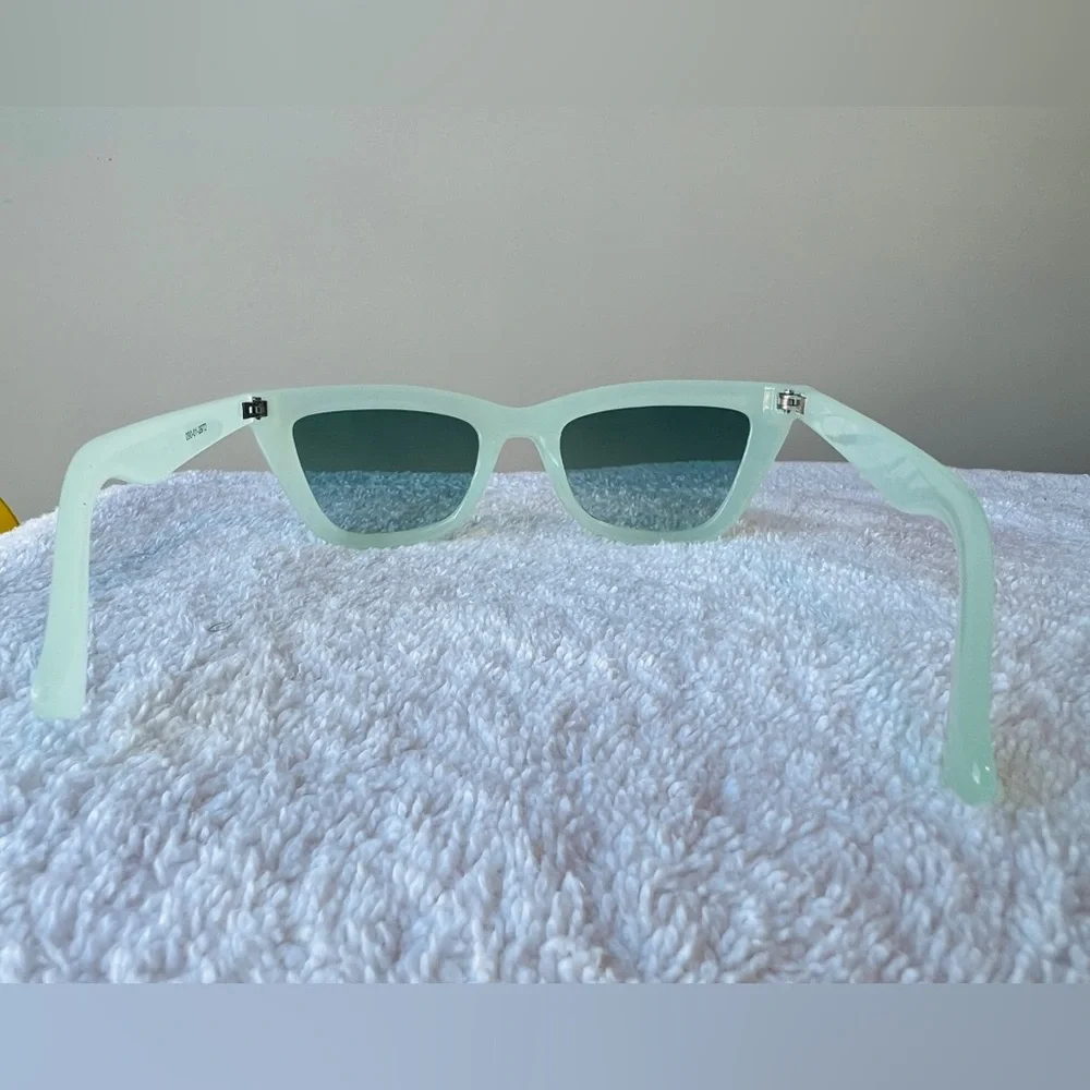 Men’s / Unisex Two Cat-Eye Sunglasses Pair - Mint & Burgundy with Mirrored Duo - Picture 8 of 10